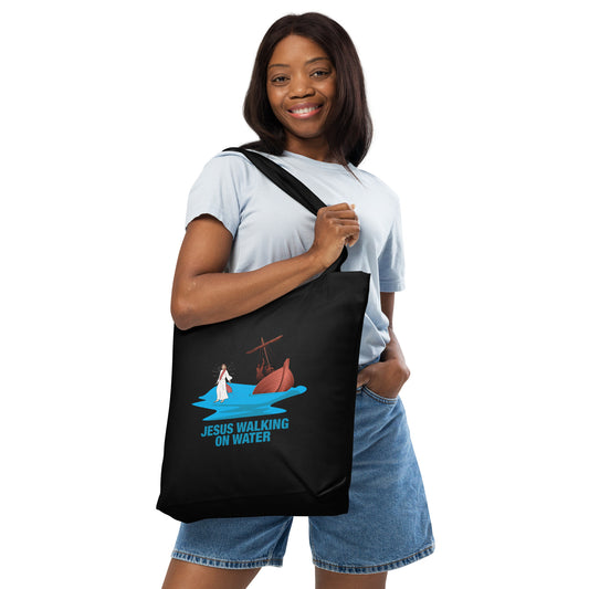 Jesus Walking on Water Cotton Tote Bag