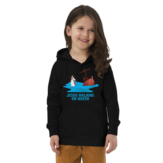 Jesus Walking on Water Kids Eco Hoodie