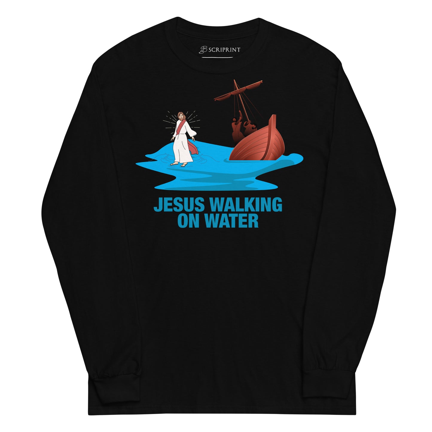 Jesus Walking on Water Men’s Long Sleeve Shirt