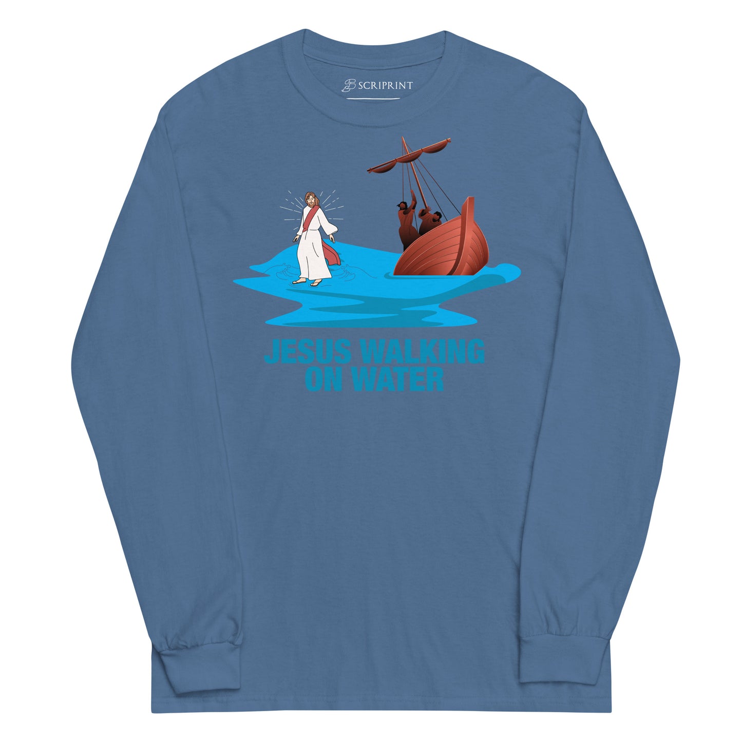 Jesus Walking on Water Men’s Long Sleeve Shirt