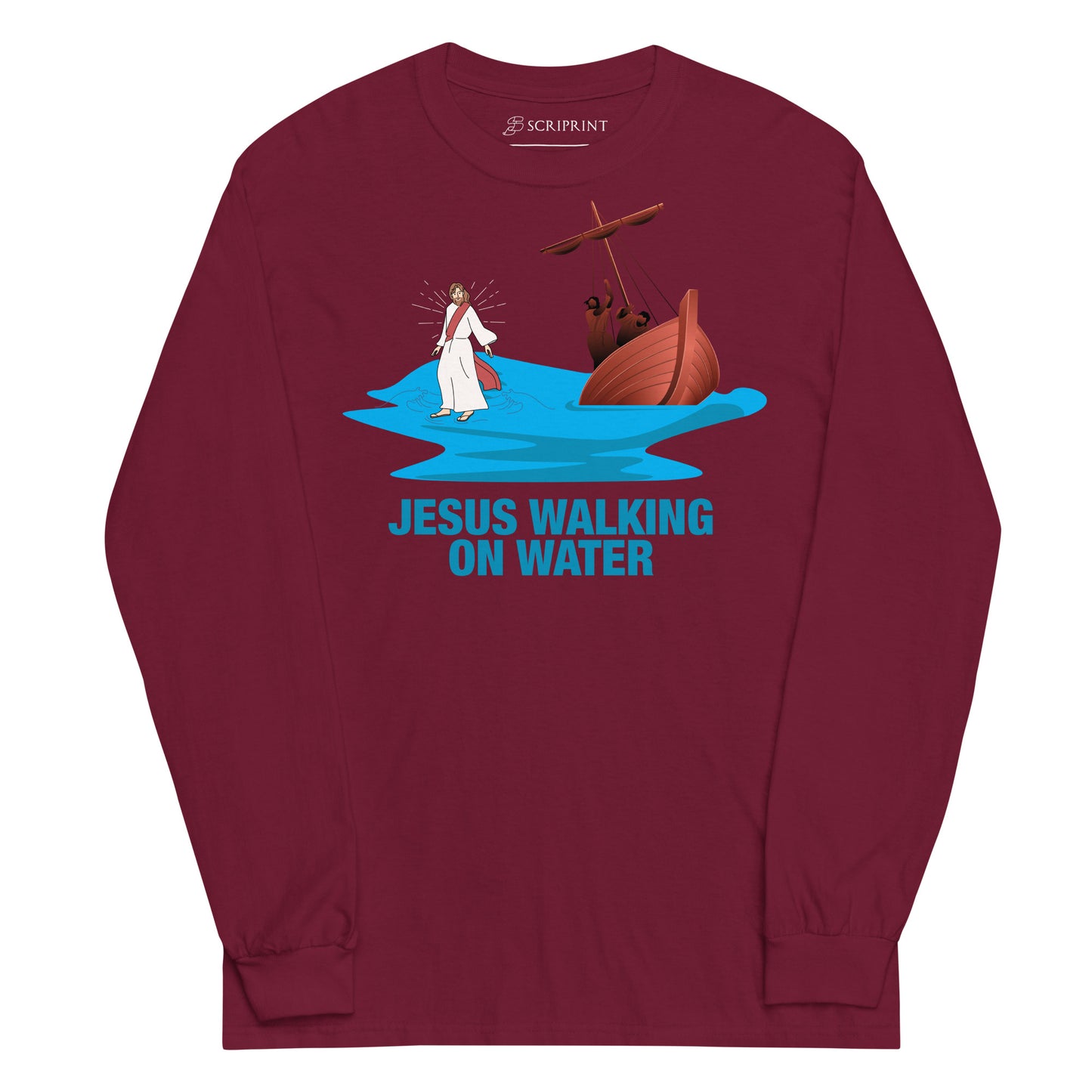 Jesus Walking on Water Men’s Long Sleeve Shirt