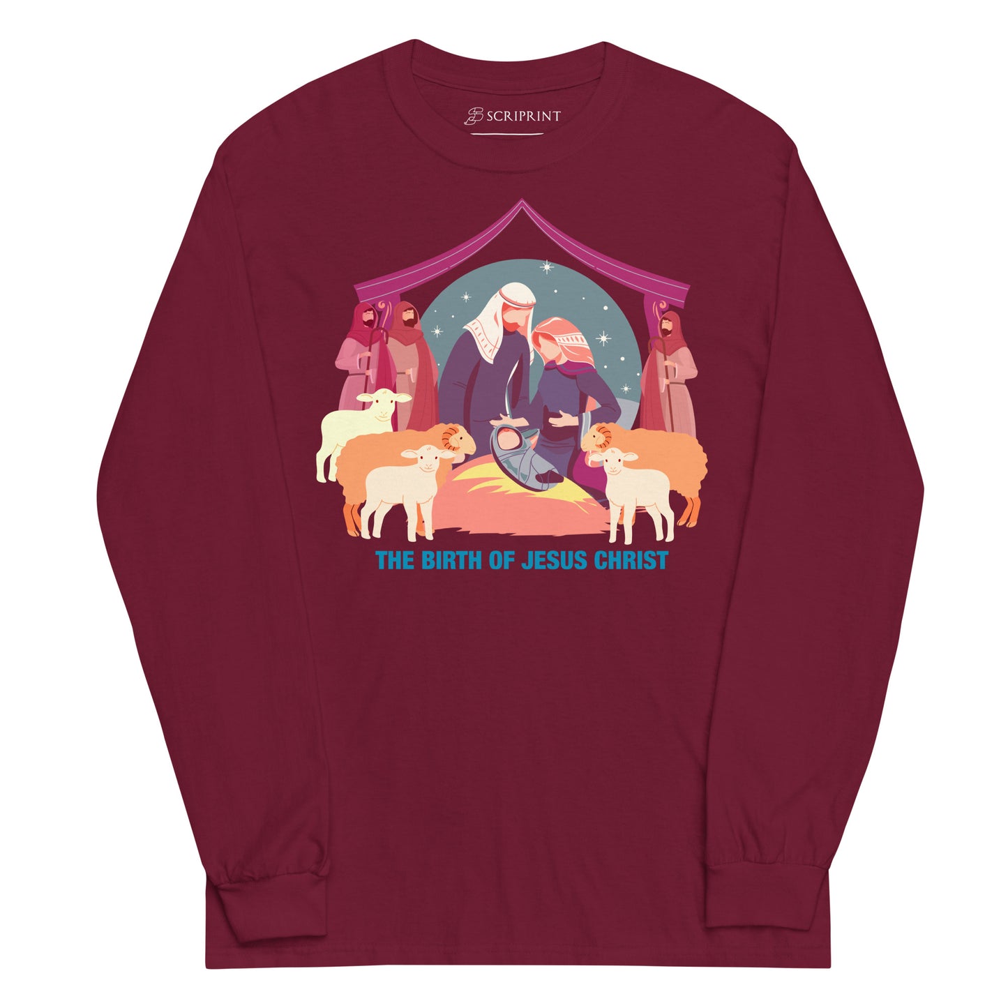 The Birth of Jesus Christ Men’s Long Sleeve Shirt