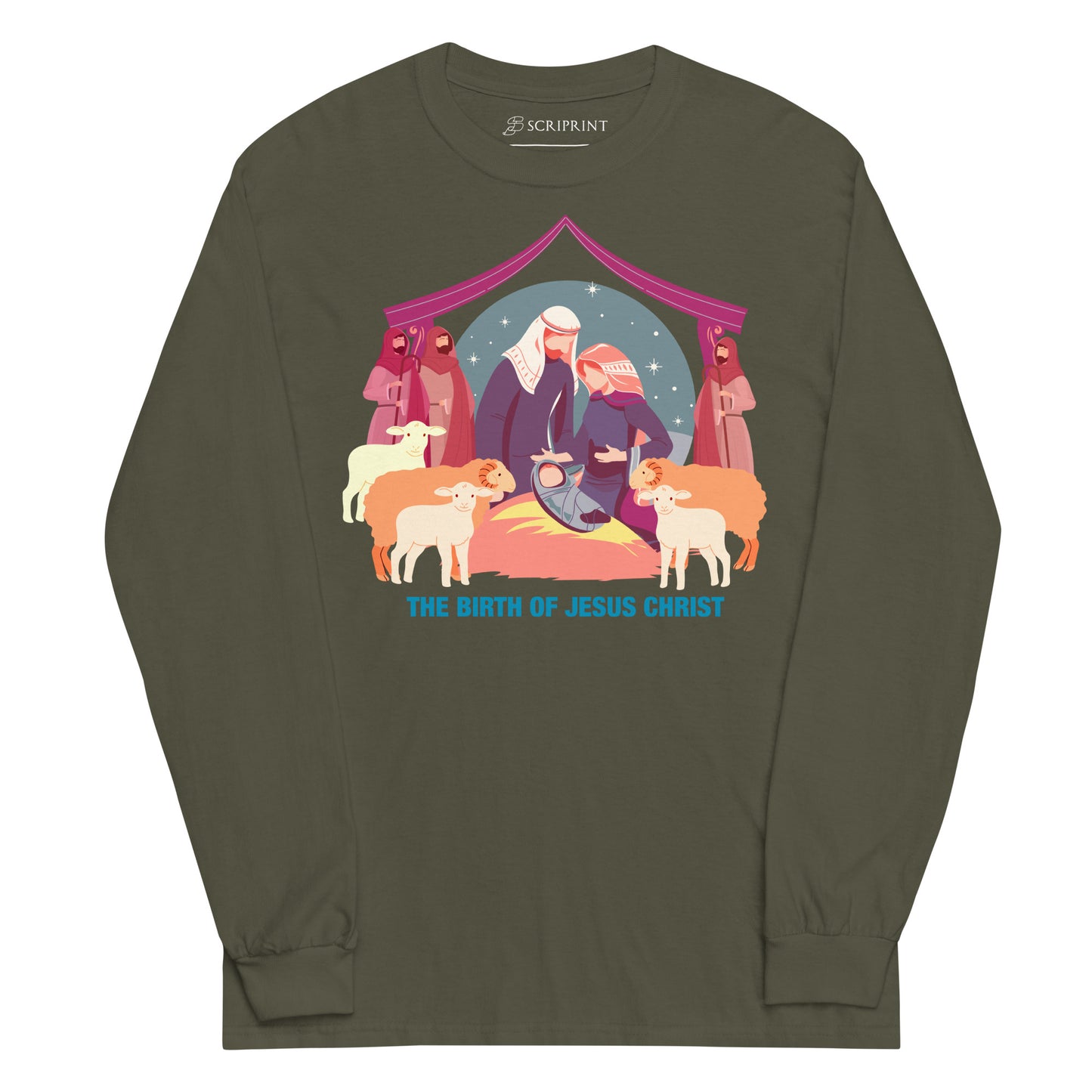 The Birth of Jesus Christ Men’s Long Sleeve Shirt