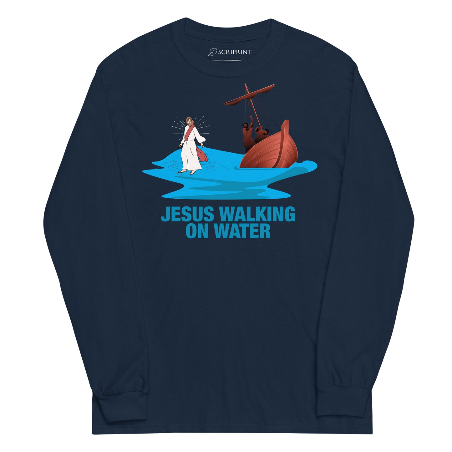 Jesus Walking on Water Men’s Long Sleeve Shirt