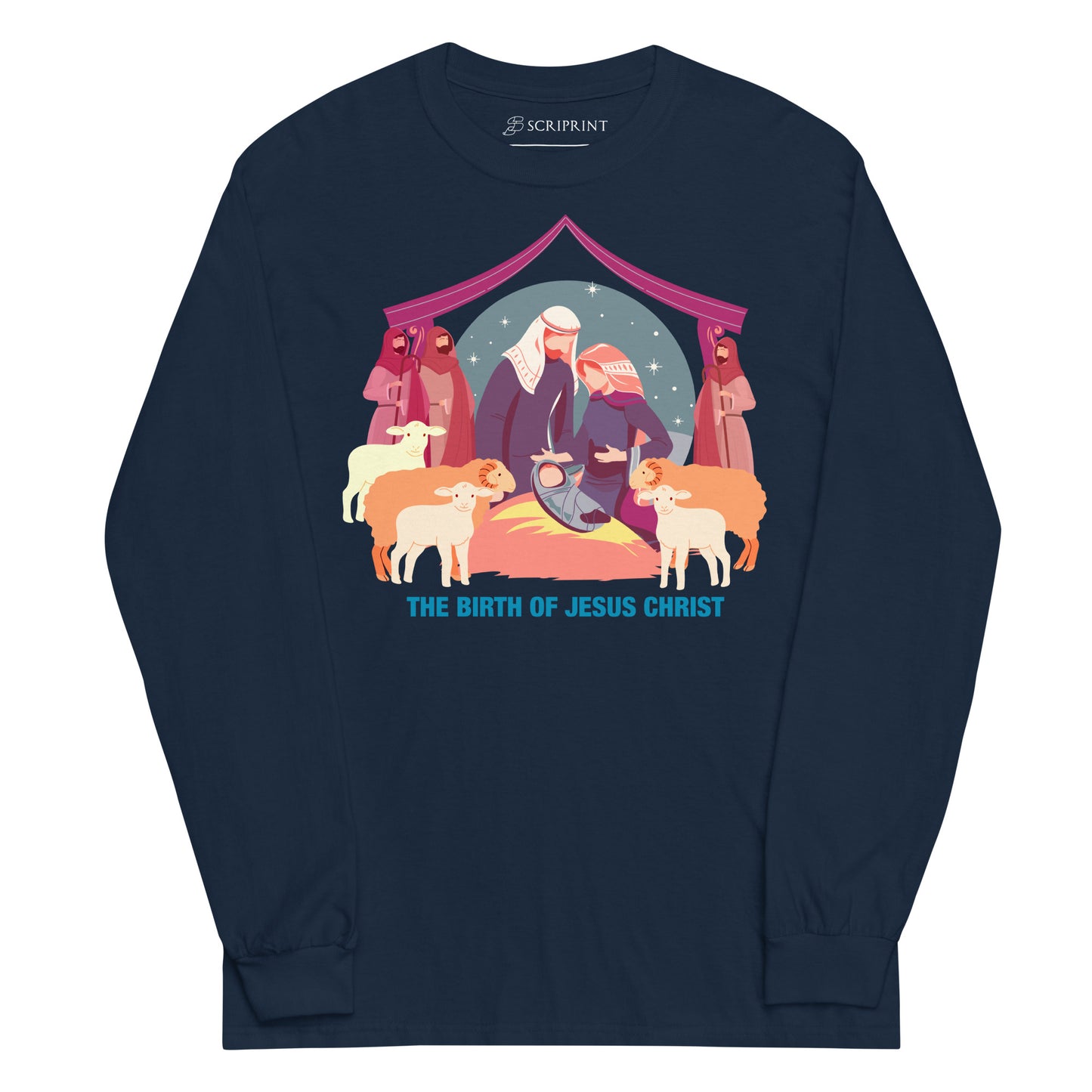 The Birth of Jesus Christ Men’s Long Sleeve Shirt