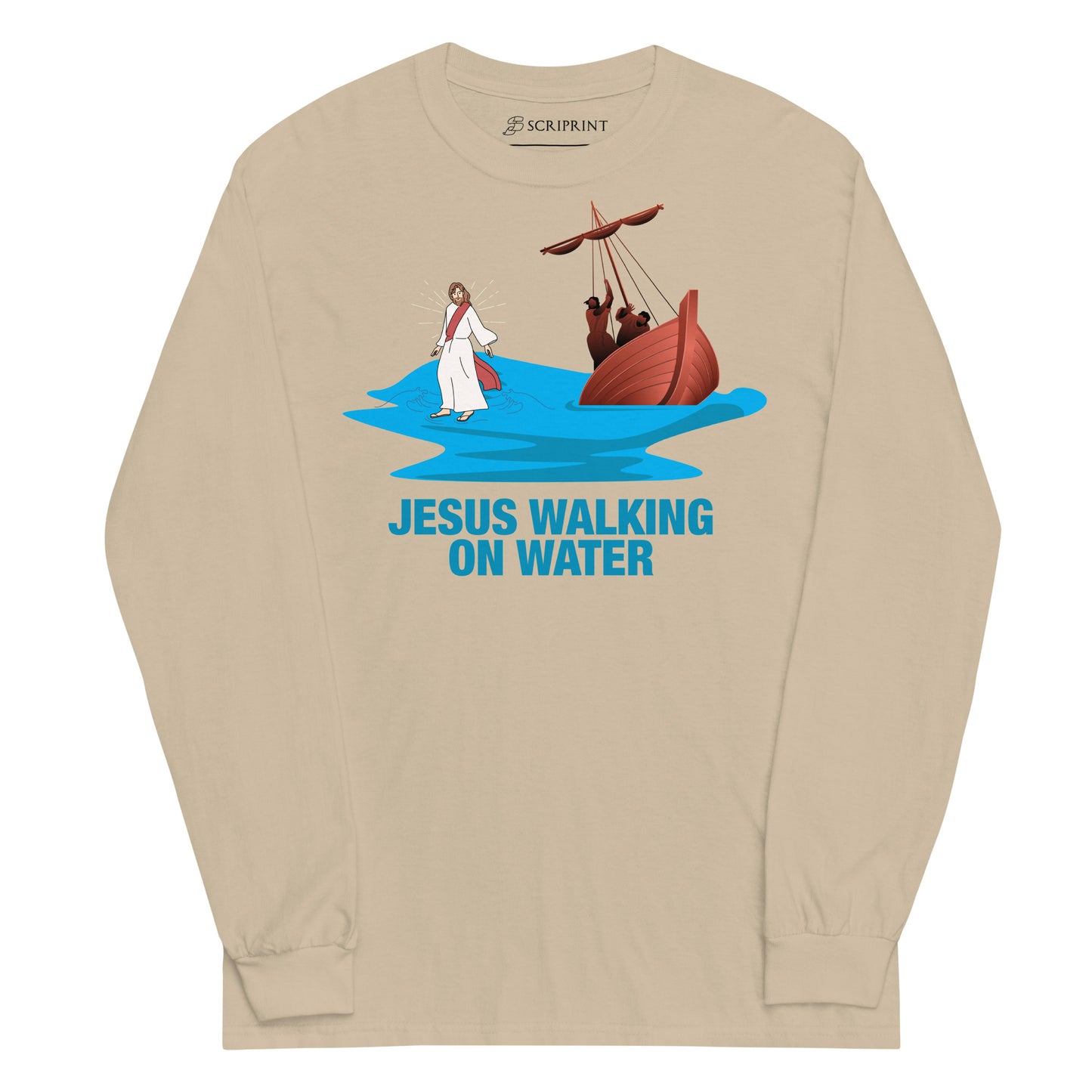 Jesus Walking on Water Men’s Long Sleeve Shirt