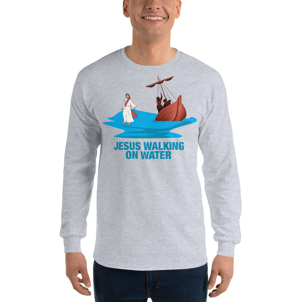 Jesus Walking on Water Men’s Long Sleeve Shirt