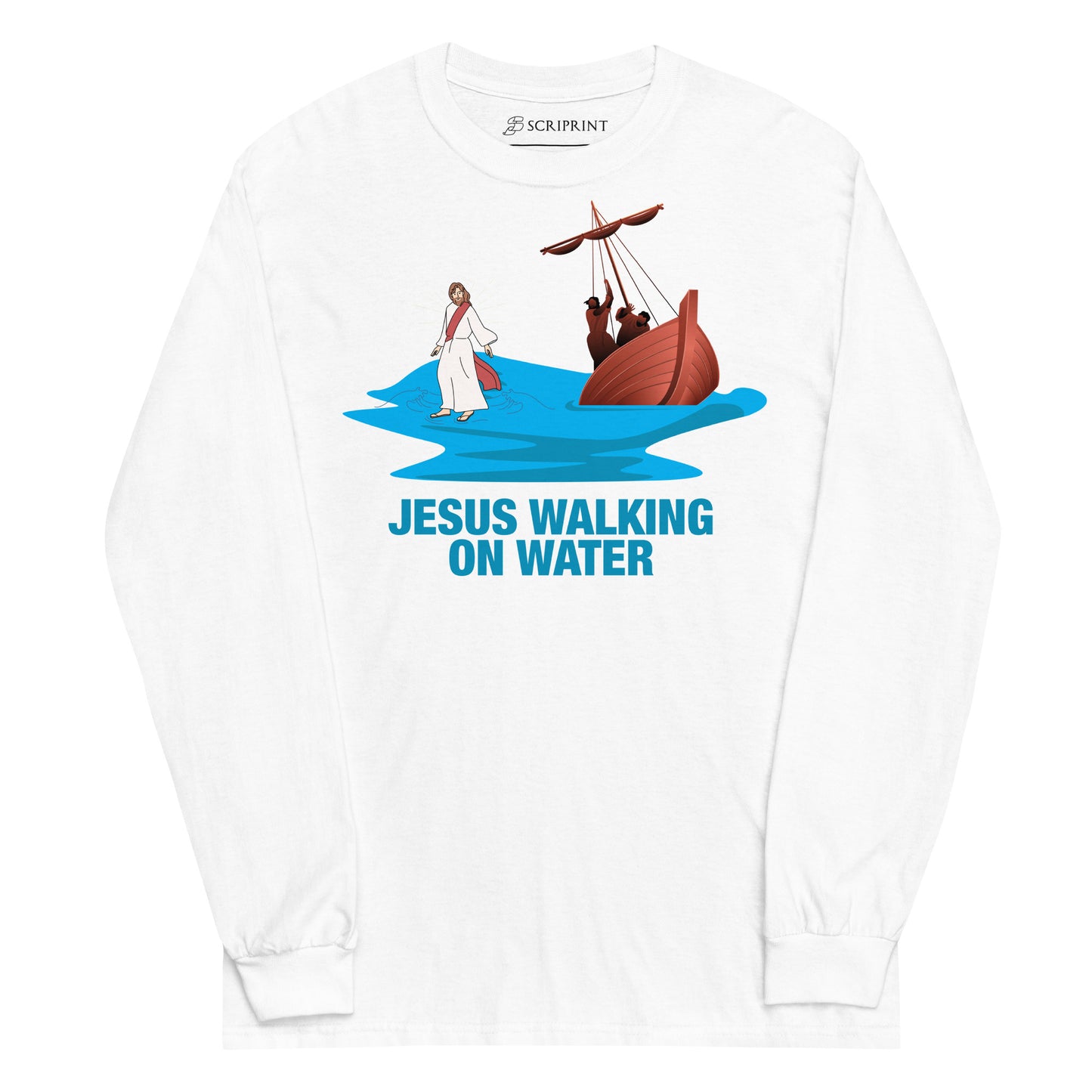 Jesus Walking on Water Men’s Long Sleeve Shirt