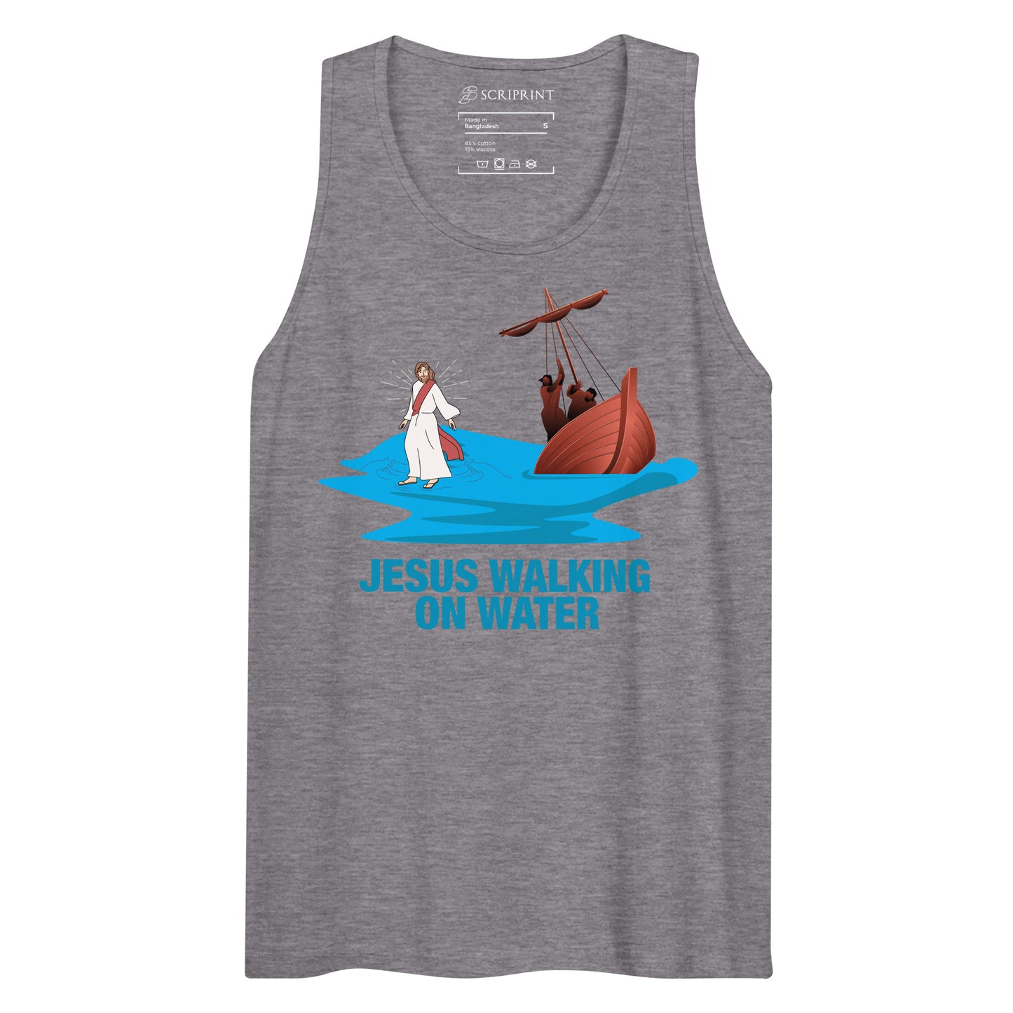 Jesus Walking on Water Men’s Premium Tank Top
