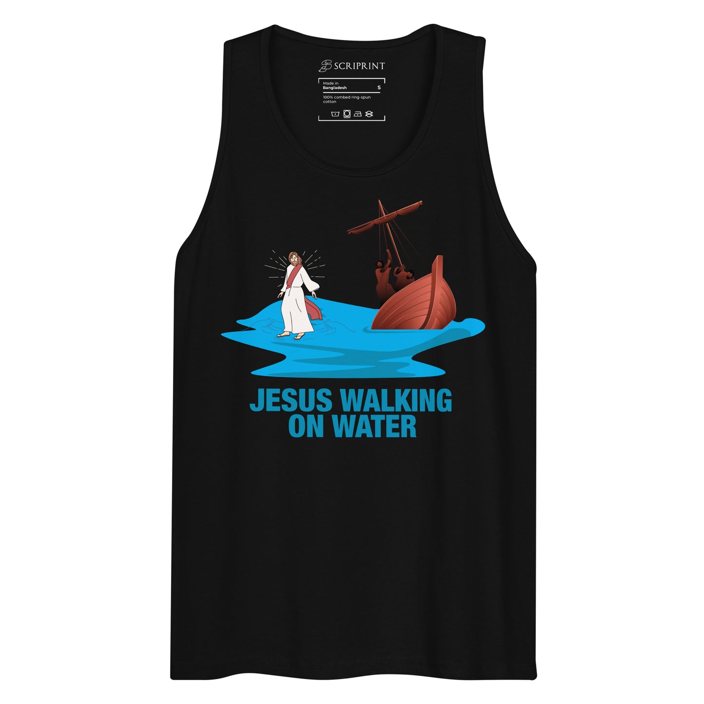 Jesus Walking on Water Men’s Premium Tank Top