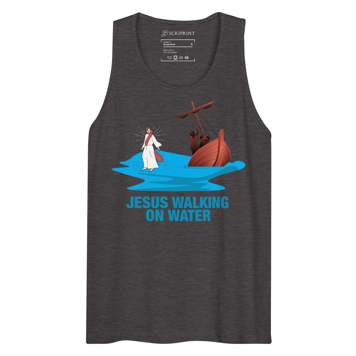 Jesus Walking on Water Men’s Premium Tank Top