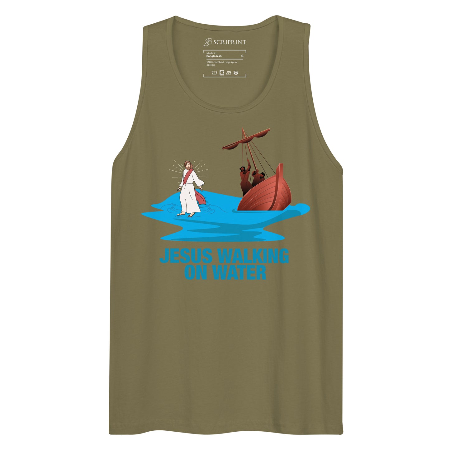 Jesus Walking on Water Men’s Premium Tank Top