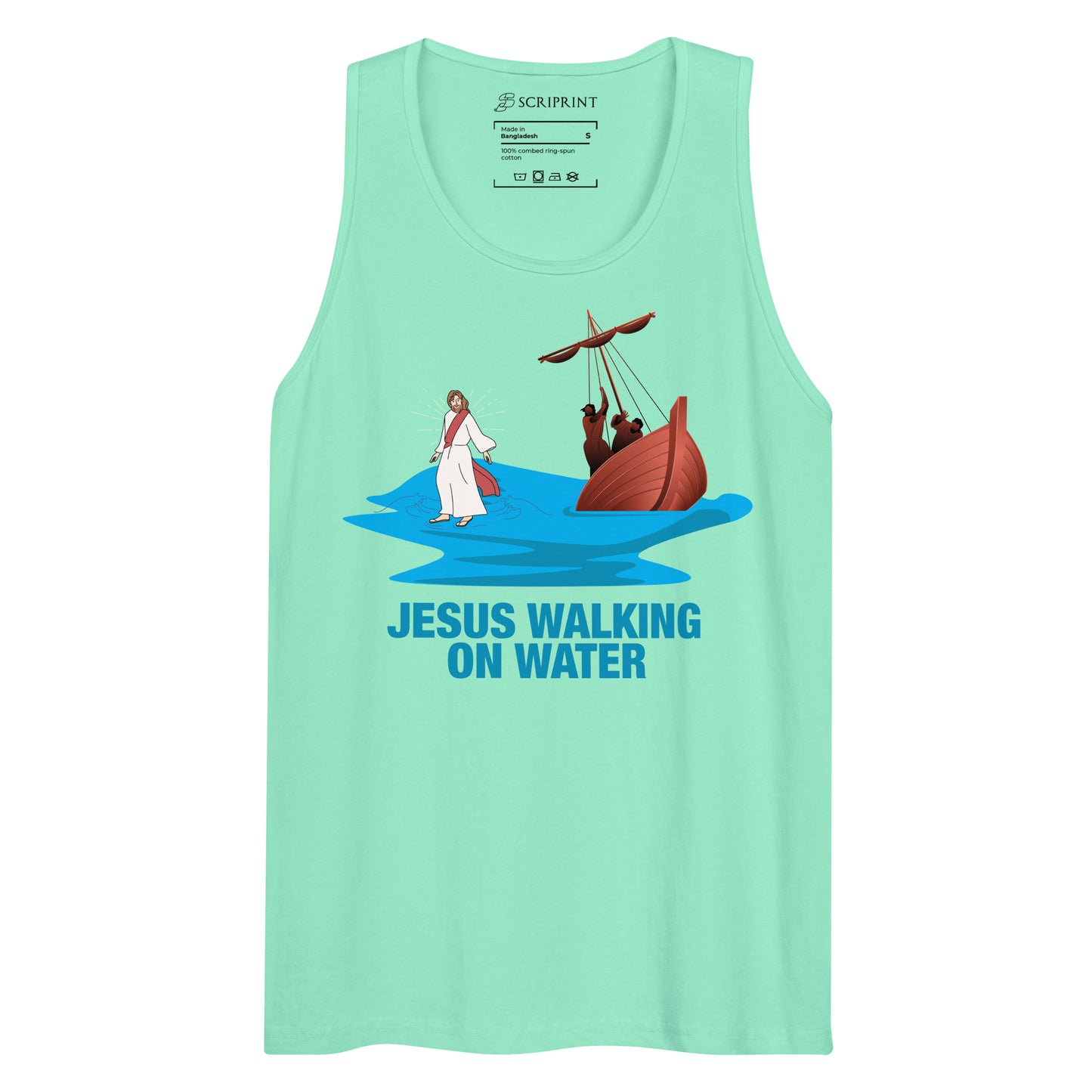 Jesus Walking on Water Men’s Premium Tank Top
