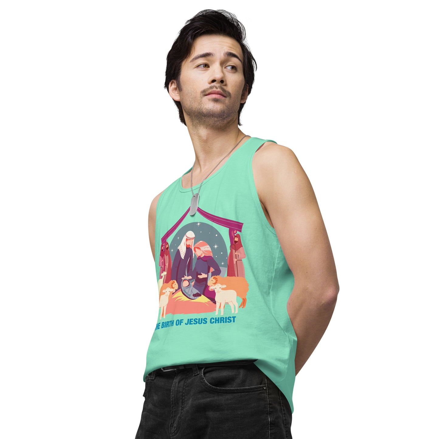 The Birth of Jesus Christ Men’s Premium Tank Top