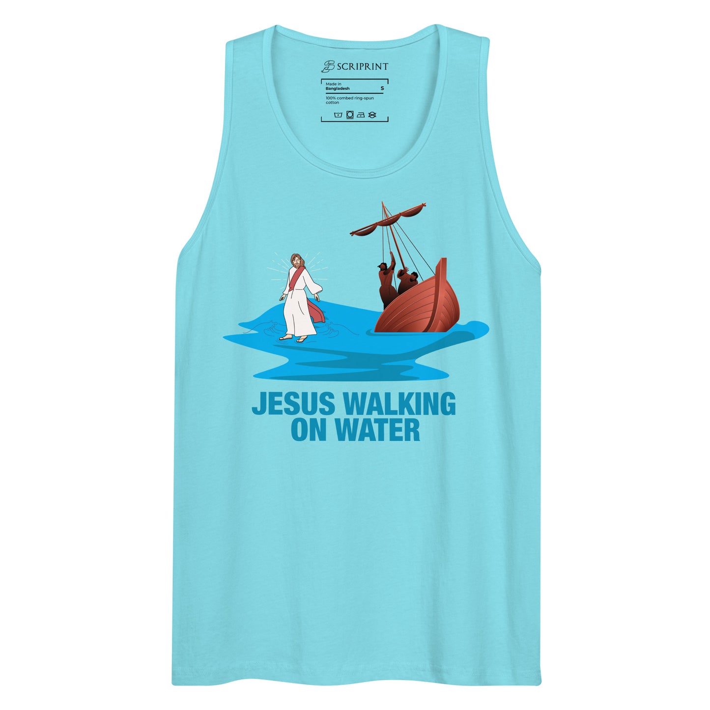 Jesus Walking on Water Men’s Premium Tank Top