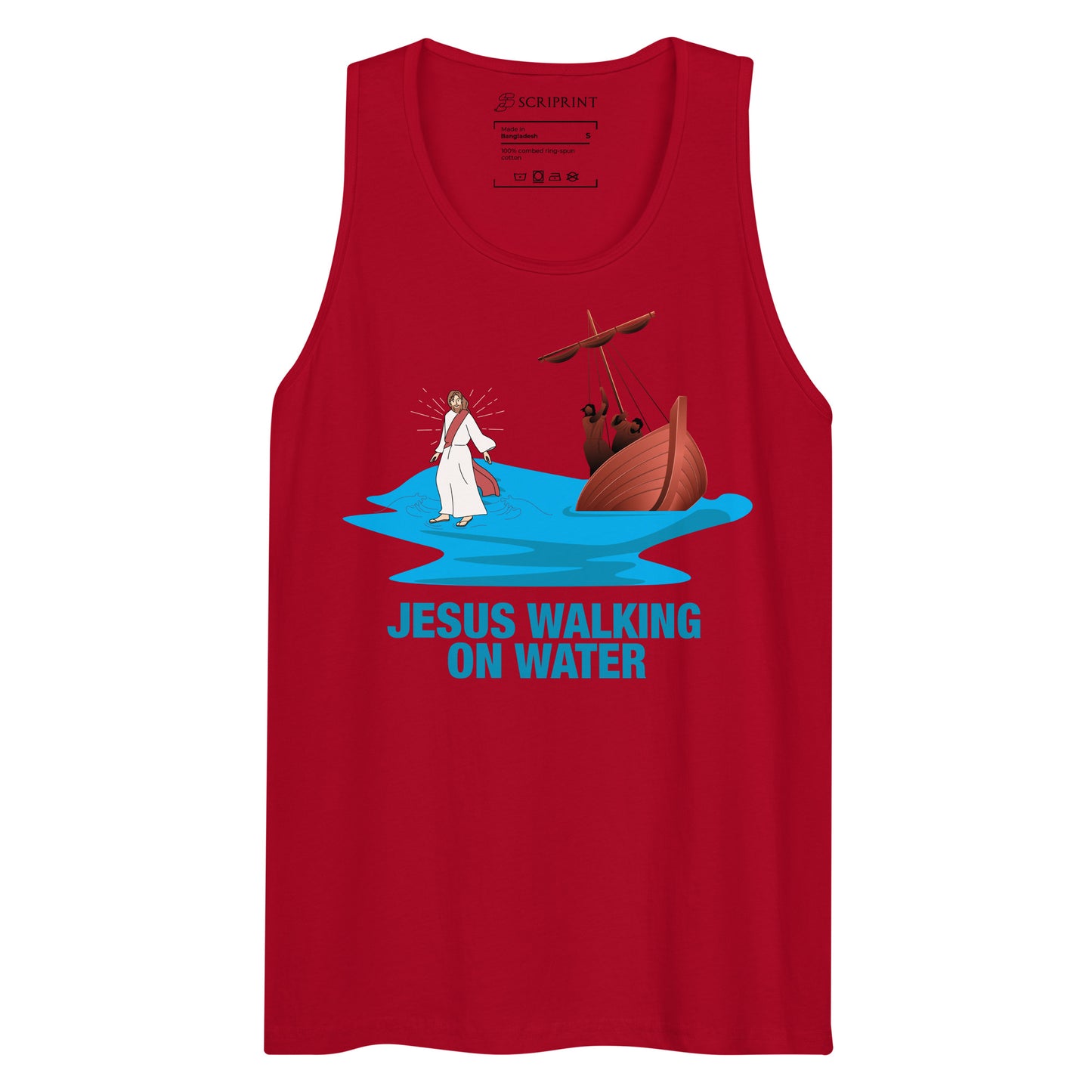 Jesus Walking on Water Men’s Premium Tank Top