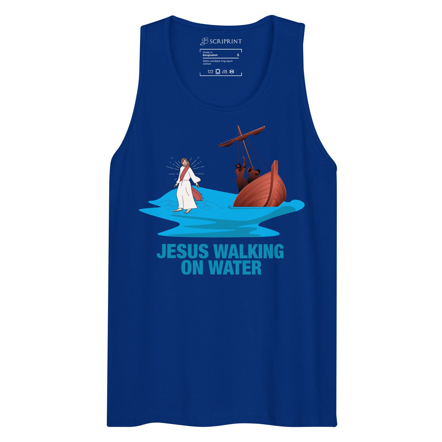 Jesus Walking on Water Men’s Premium Tank Top