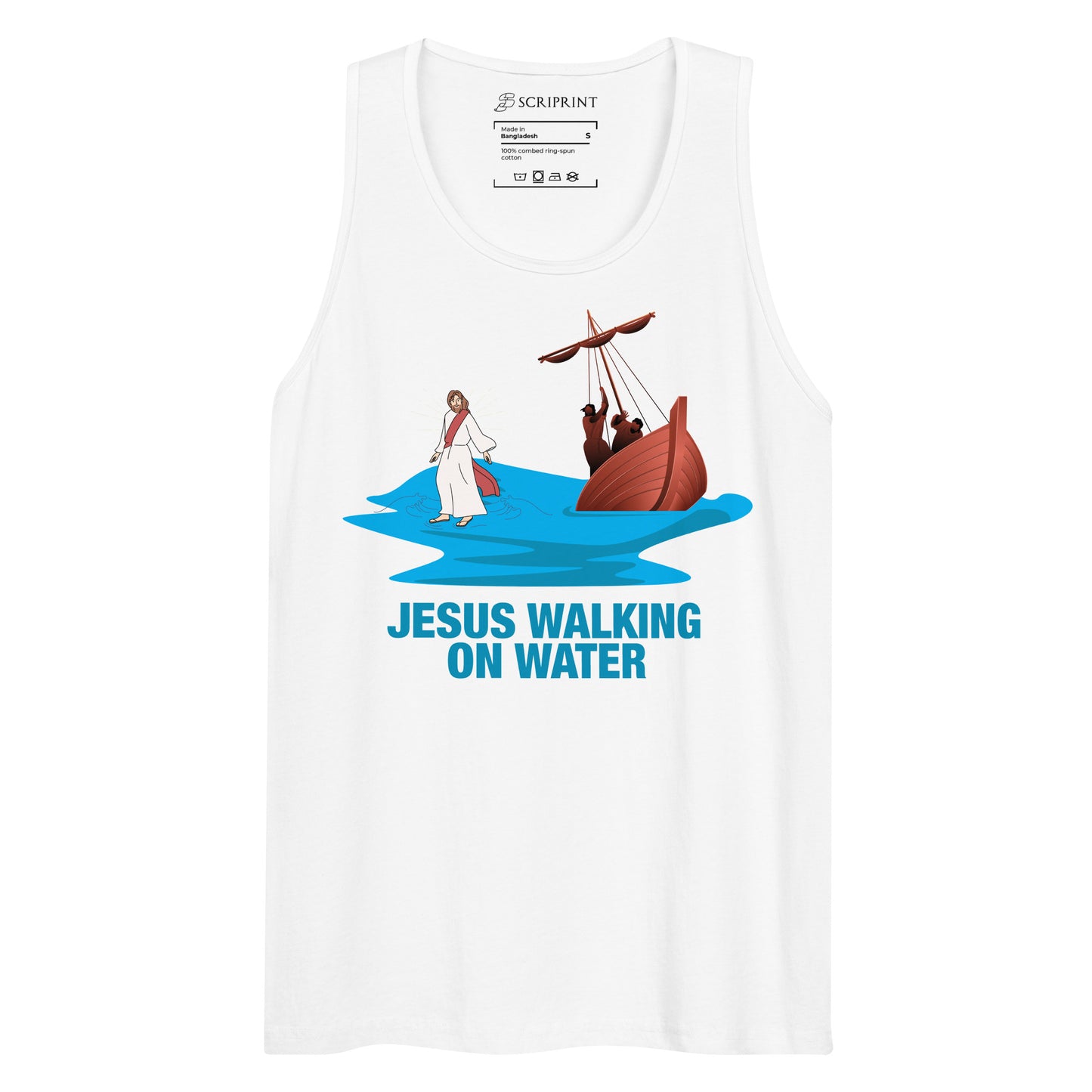 Jesus Walking on Water Men’s Premium Tank Top