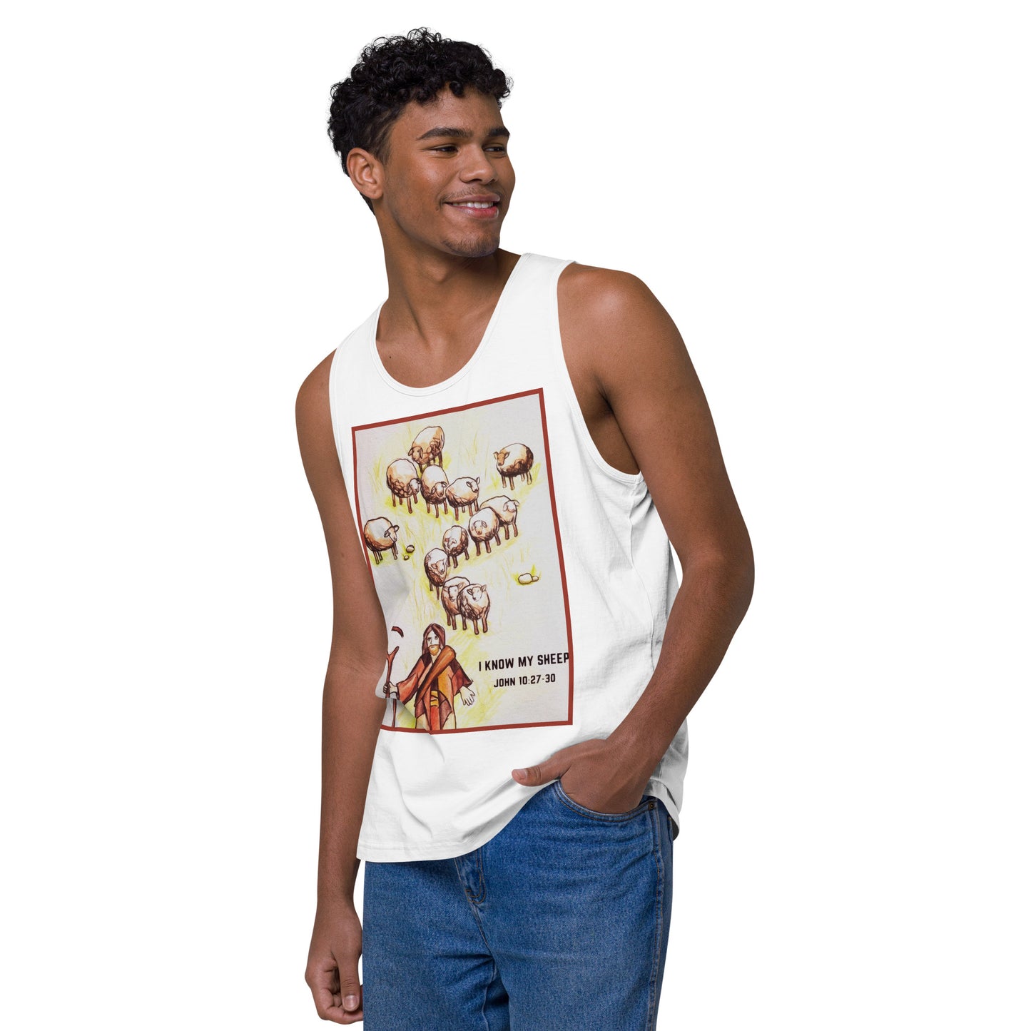 I Know My Sheep Men’s Premium Tank Top