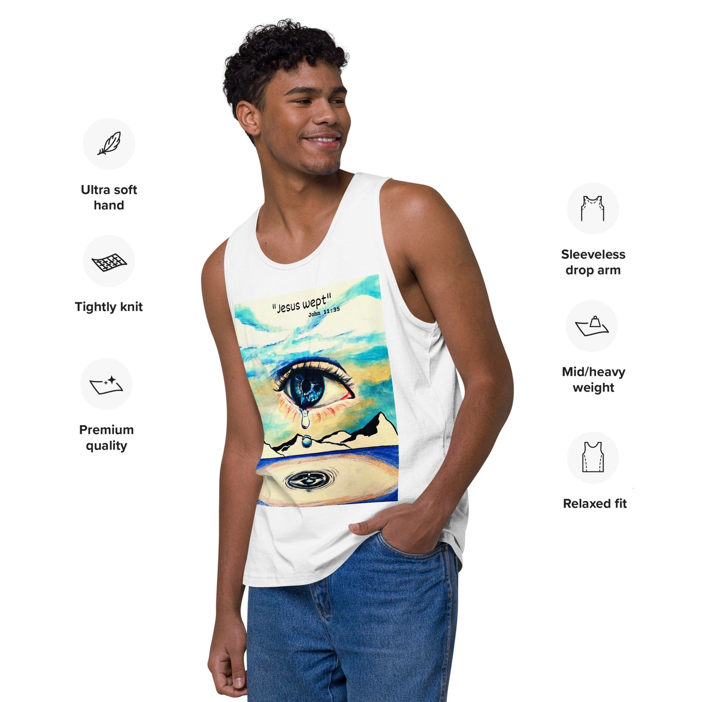 Jesus Wept Men’s Premium Tank Top