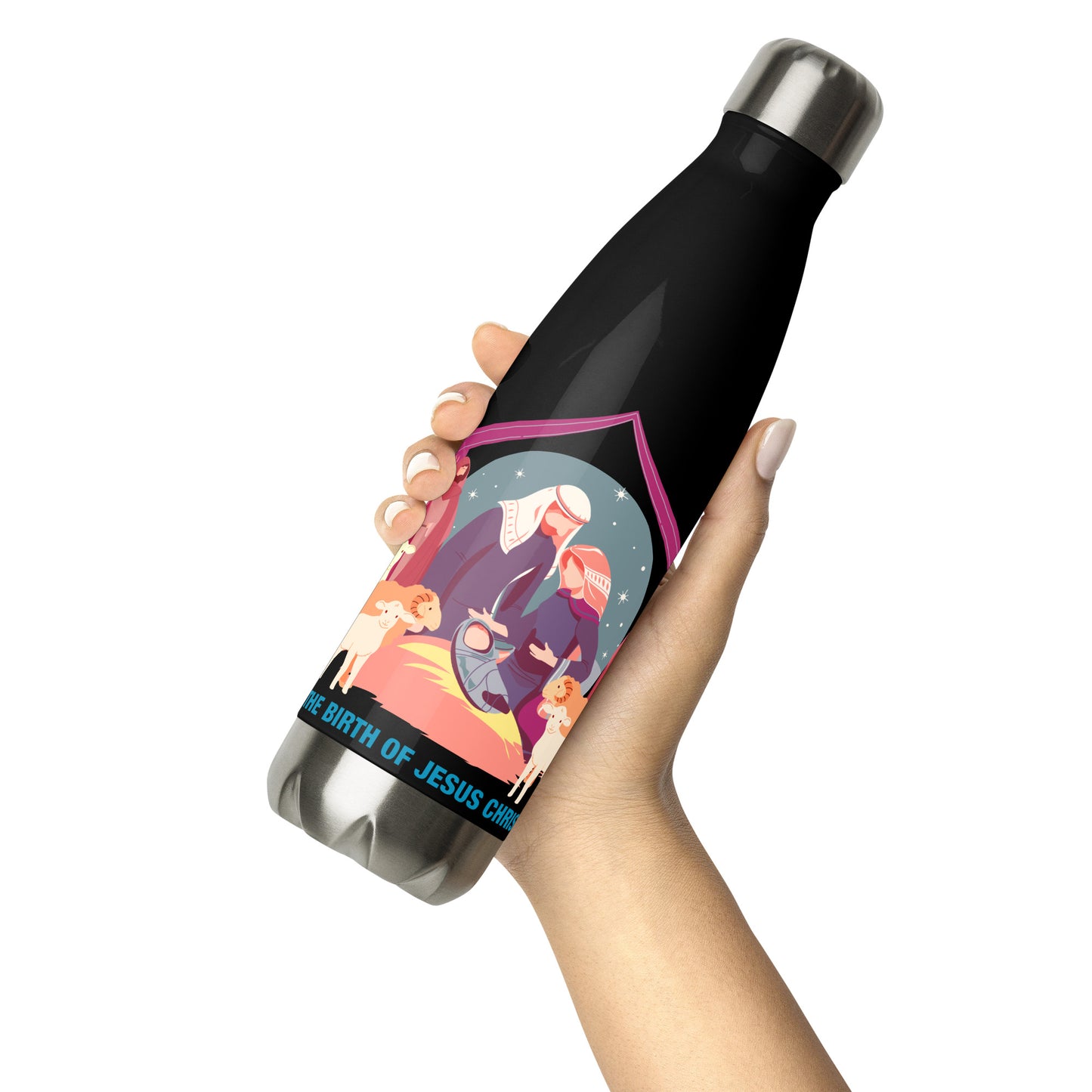 The Birth of Jesus Christ Stainless Steel Water Bottle