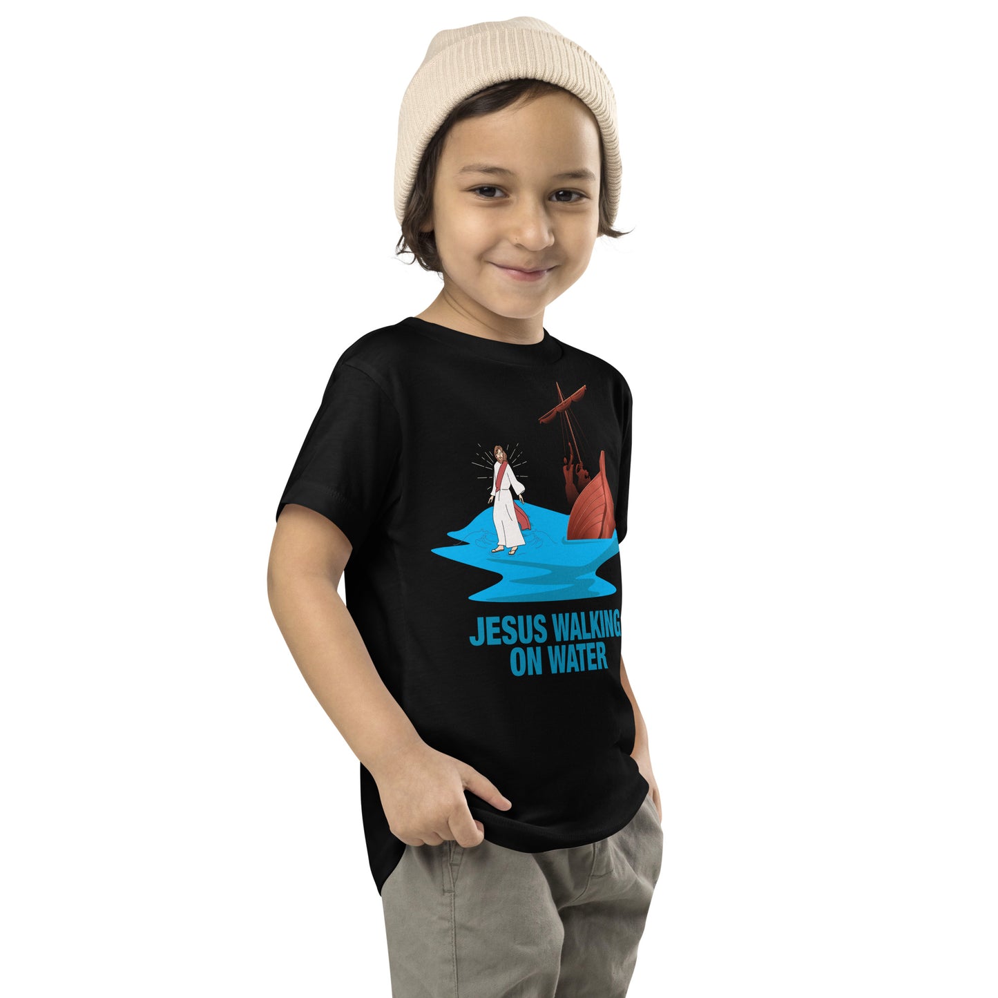 Jesus Walking on Water Toddler Short Sleeve Tee