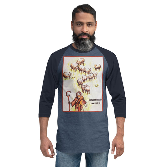 I Know My Sheep Men's 3/4 Sleeve Raglan Shirt