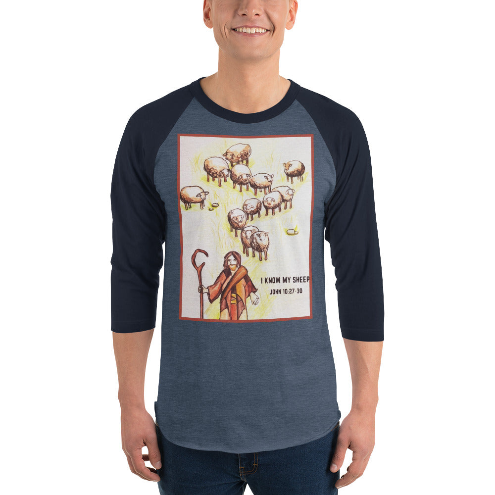 I Know My Sheep Men's 3/4 Sleeve Raglan Shirt