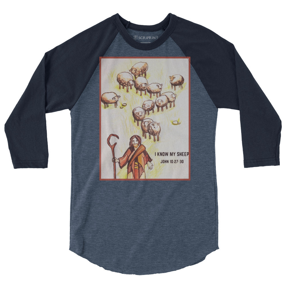 I Know My Sheep Men's 3/4 Sleeve Raglan Shirt