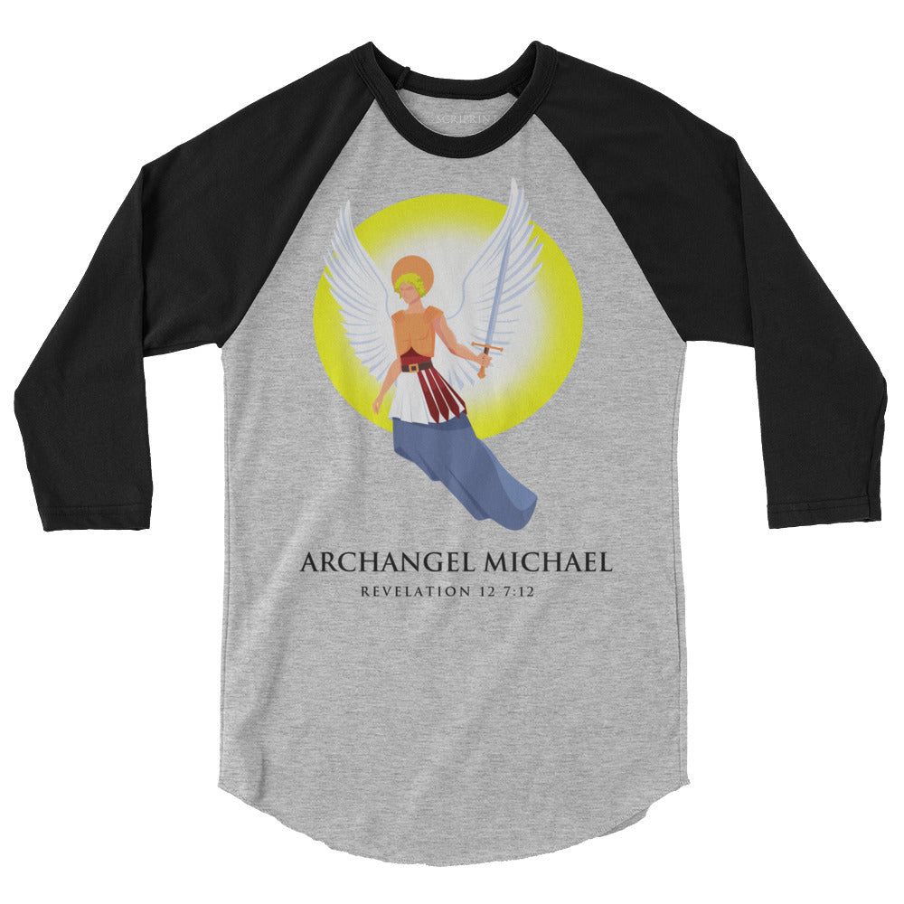 Archangel Michael Men's 3/4 Sleeve Raglan Shirt