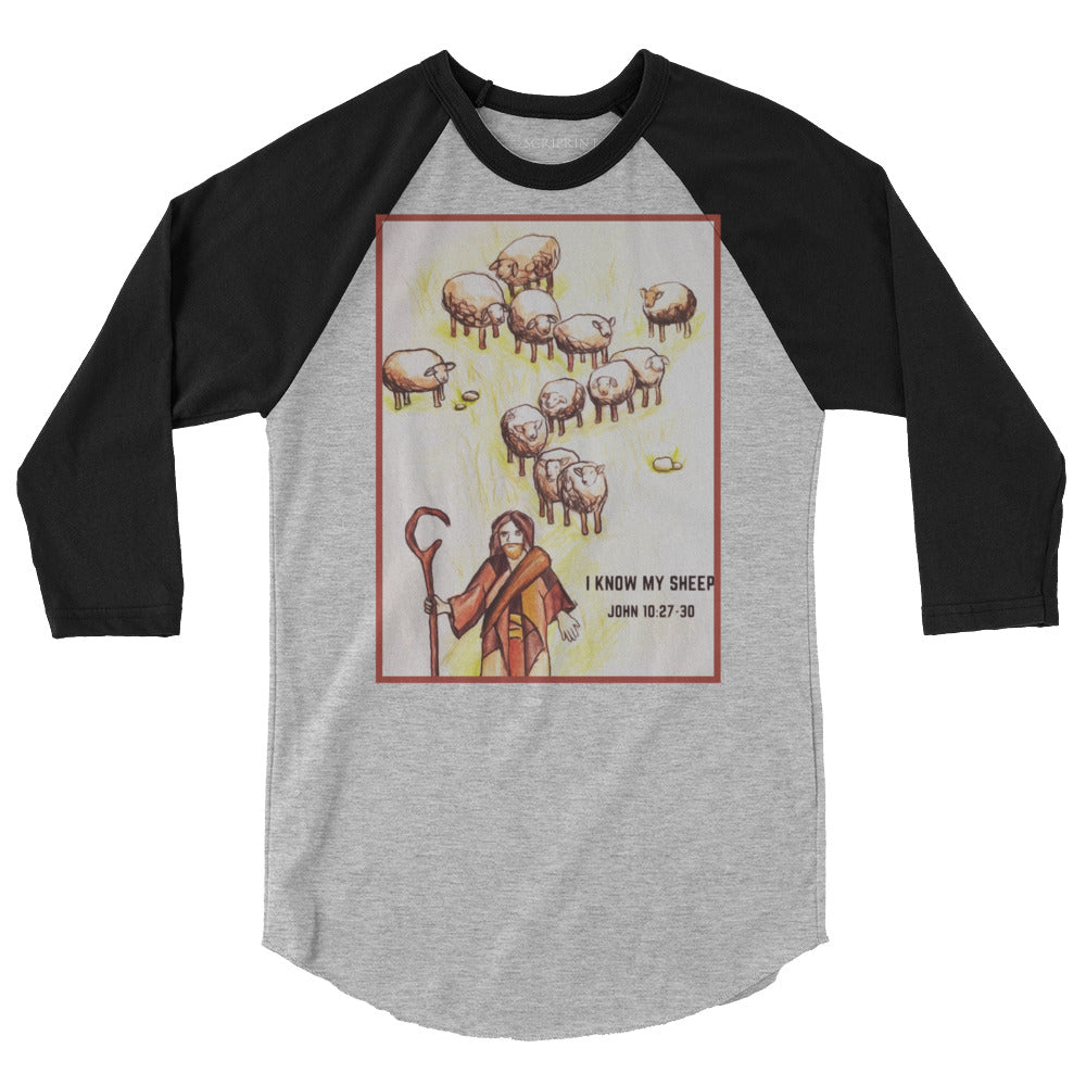 I Know My Sheep Men's 3/4 Sleeve Raglan Shirt
