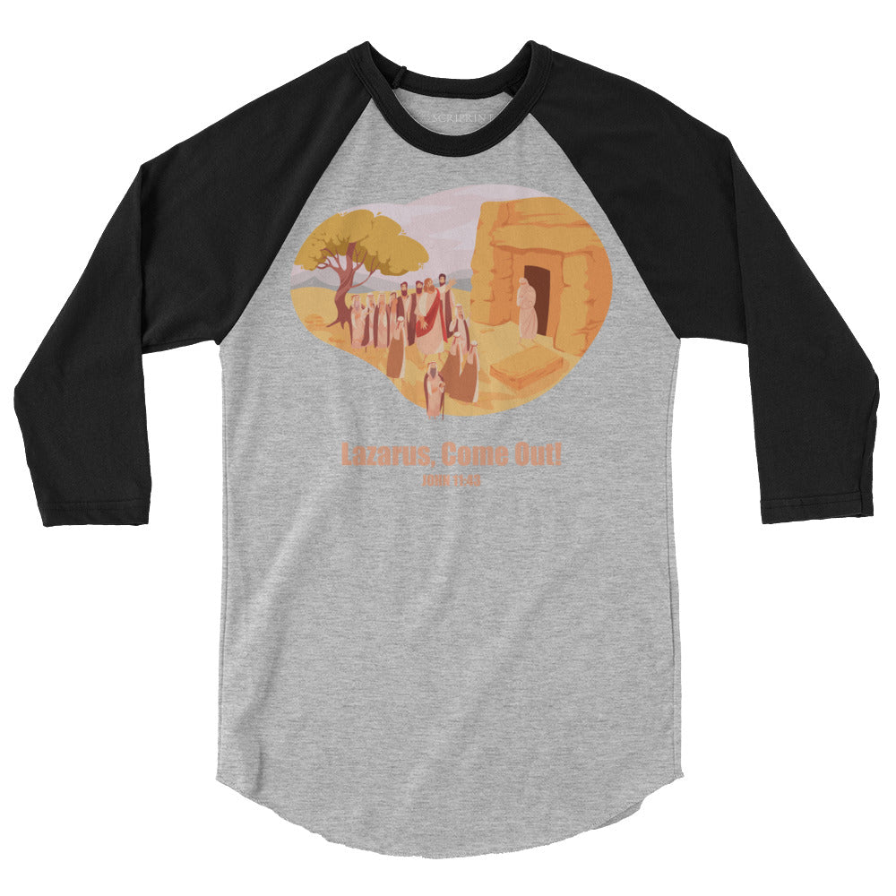 Lazarus, Come Out! Men's 3/4 Sleeve Raglan Shirt