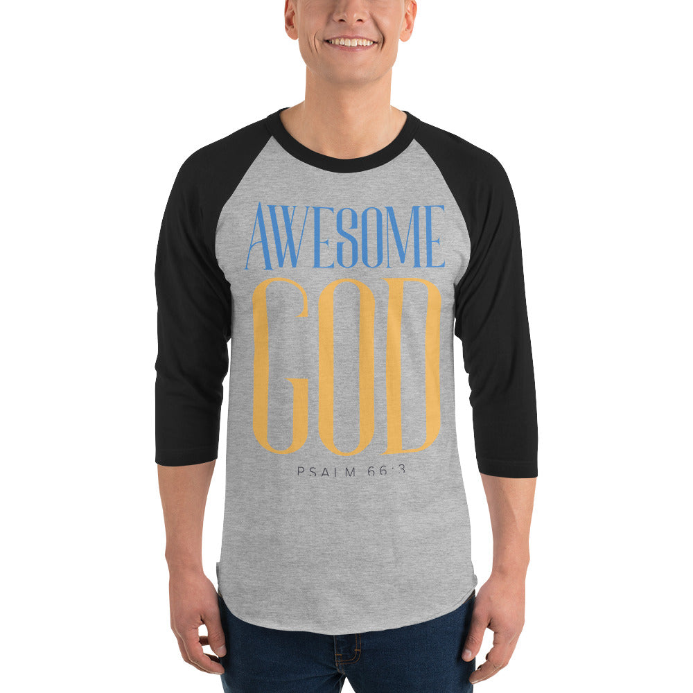 Awesome God Men's 3/4 Sleeve Raglan Shirt