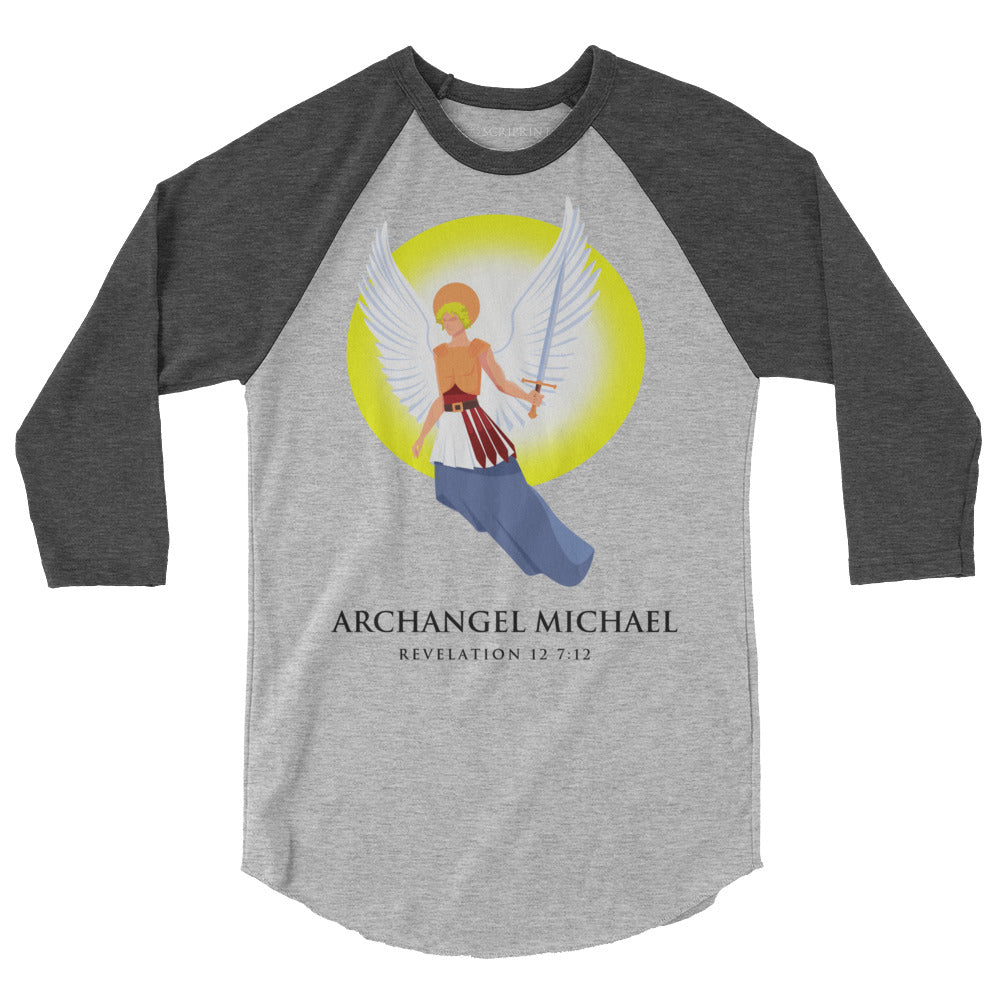 Archangel Michael Men's 3/4 Sleeve Raglan Shirt