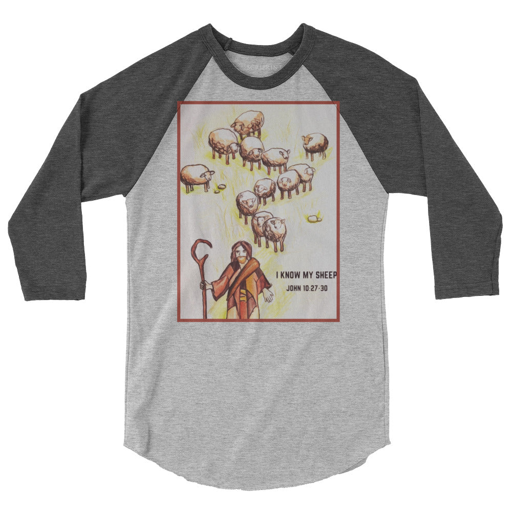 I Know My Sheep Men's 3/4 Sleeve Raglan Shirt