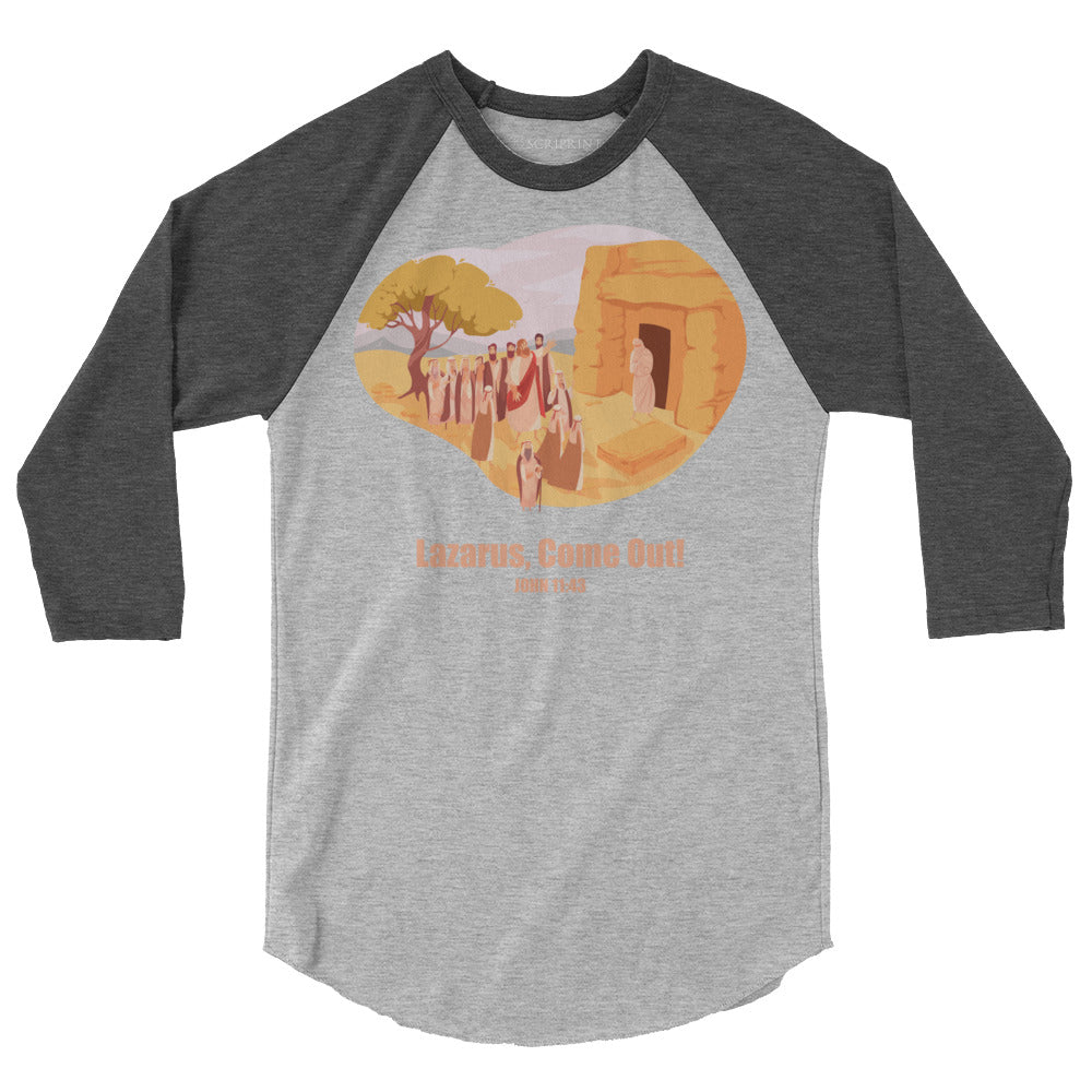 Lazarus, Come Out! Men's 3/4 Sleeve Raglan Shirt