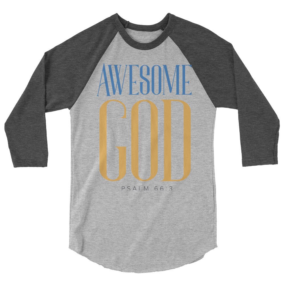 Awesome God Men's 3/4 Sleeve Raglan Shirt