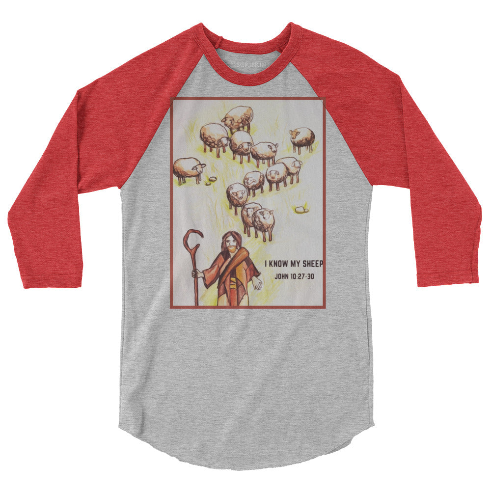 I Know My Sheep Men's 3/4 Sleeve Raglan Shirt