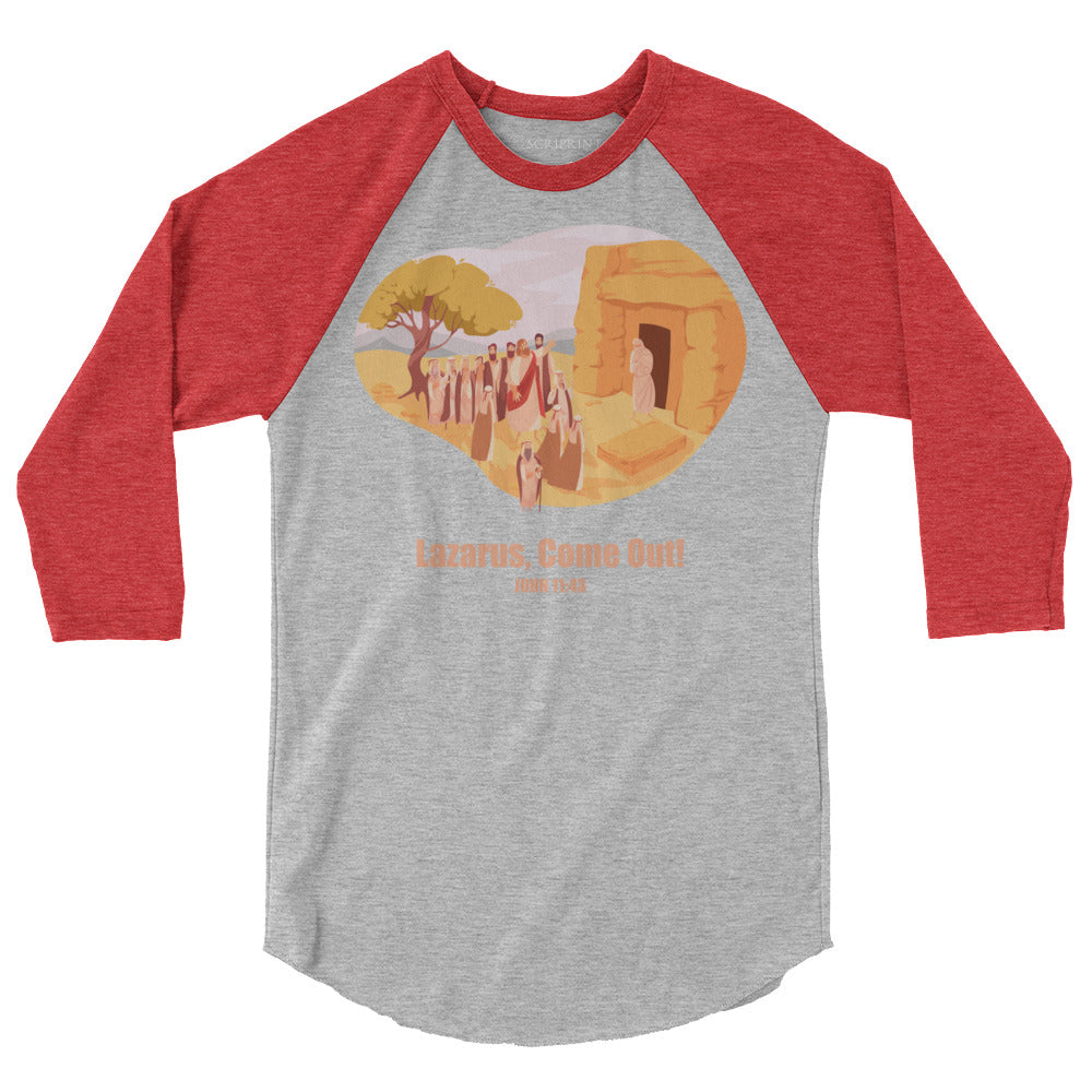 Lazarus, Come Out! Men's 3/4 Sleeve Raglan Shirt