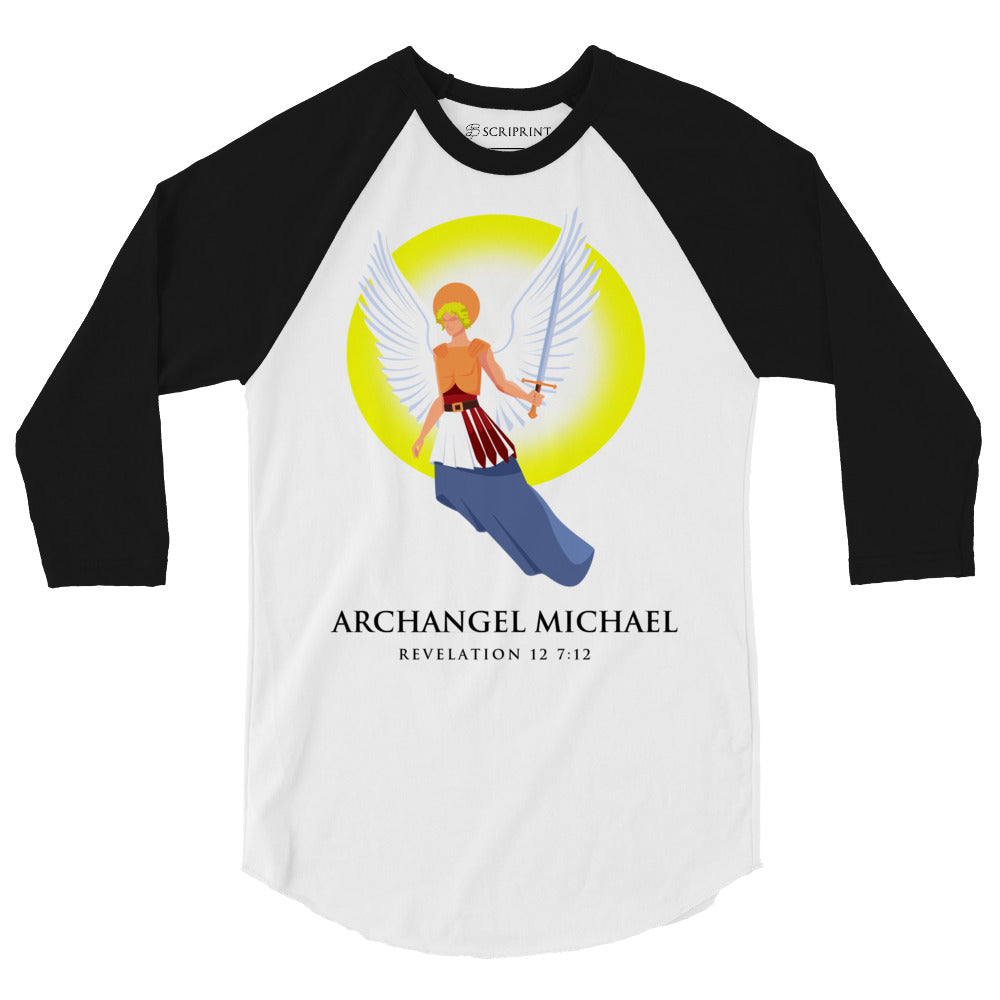 Archangel Michael Men's 3/4 Sleeve Raglan Shirt