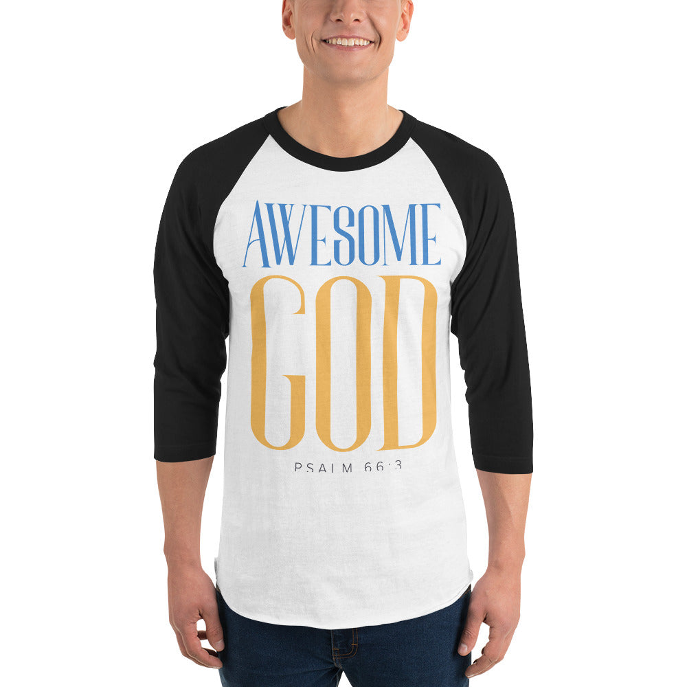 Awesome God Men's 3/4 Sleeve Raglan Shirt