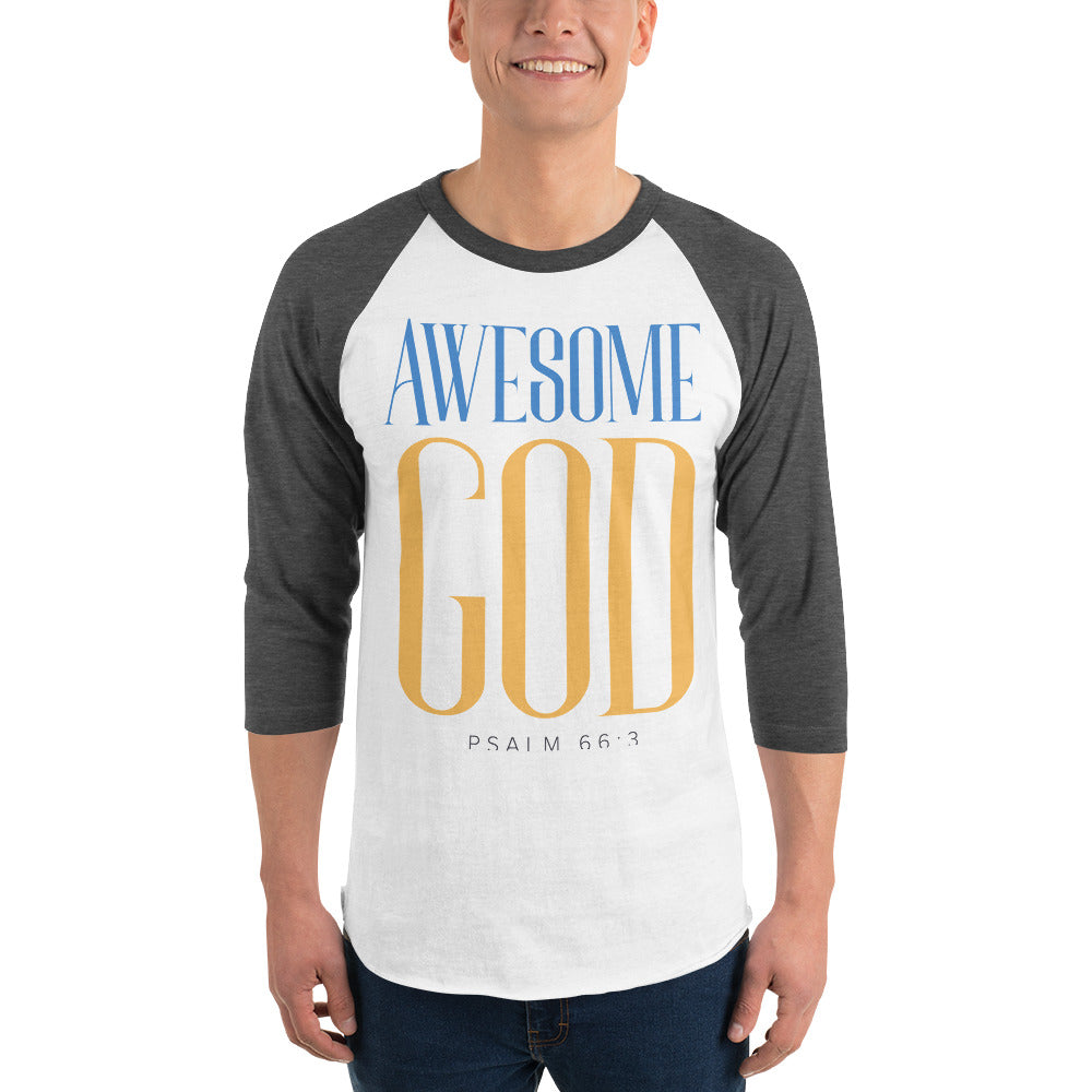 Awesome God Men's 3/4 Sleeve Raglan Shirt