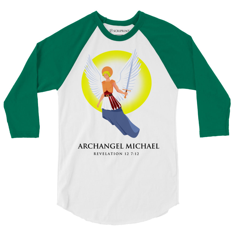 Archangel Michael Men's 3/4 Sleeve Raglan Shirt