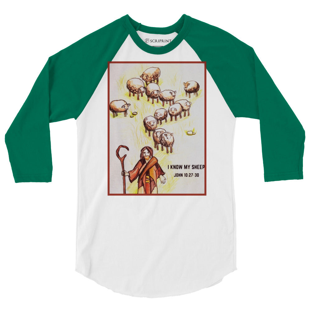 I Know My Sheep Men's 3/4 Sleeve Raglan Shirt