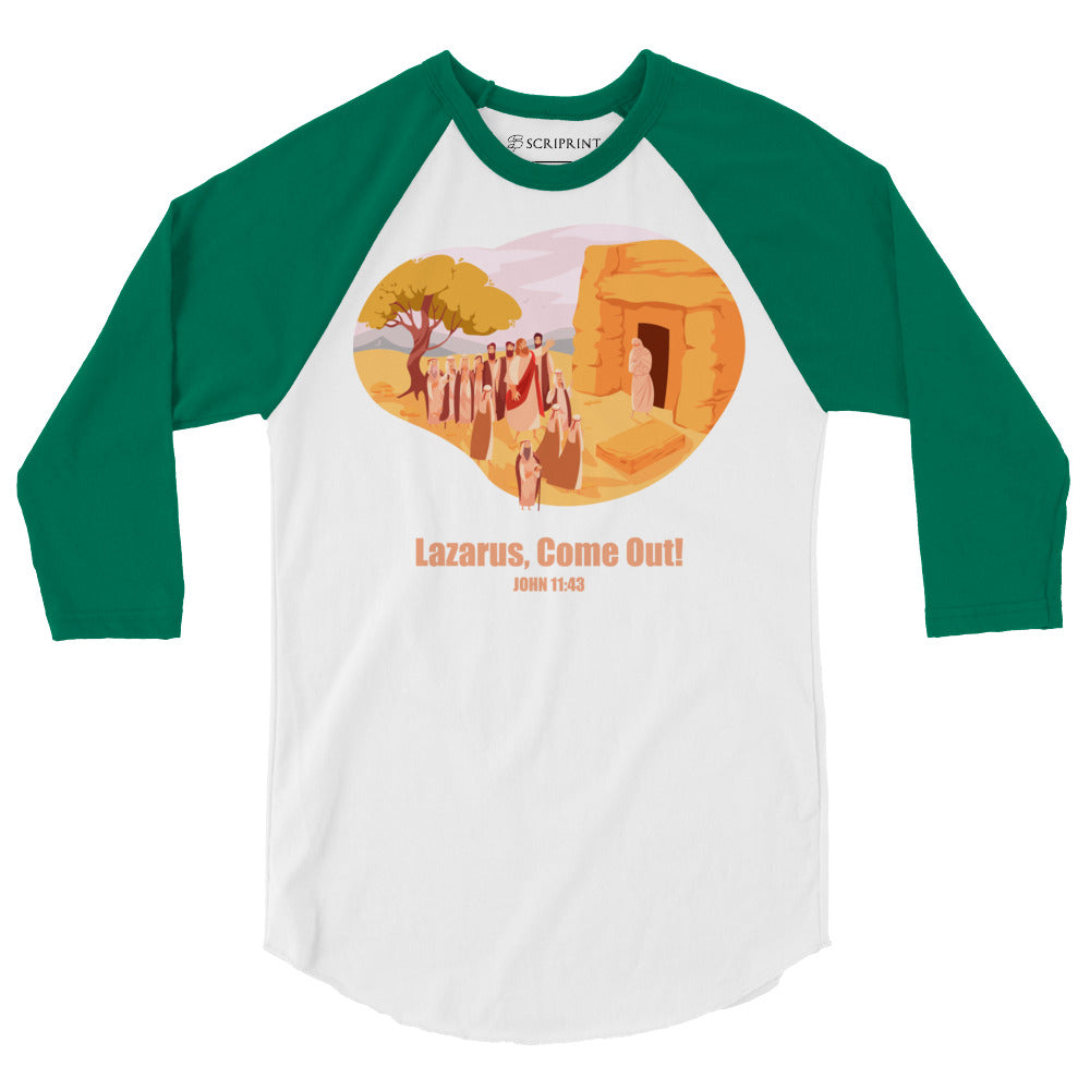 Lazarus, Come Out! Men's 3/4 Sleeve Raglan Shirt