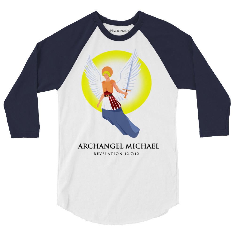 Archangel Michael Men's 3/4 Sleeve Raglan Shirt