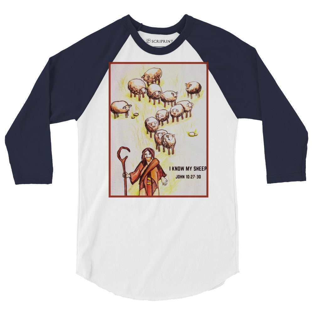 I Know My Sheep Men's 3/4 Sleeve Raglan Shirt
