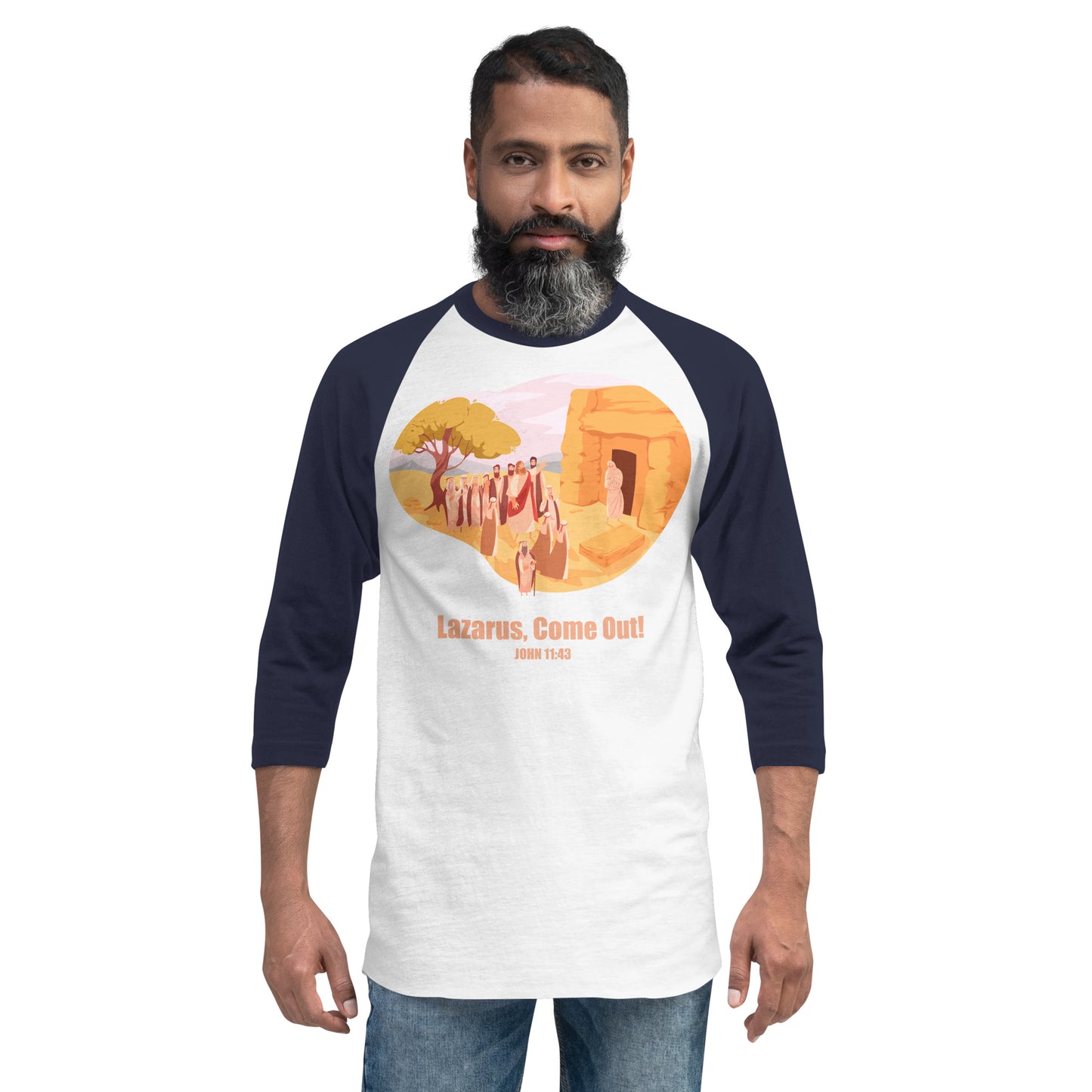 Lazarus, Come Out! Men's 3/4 Sleeve Raglan Shirt