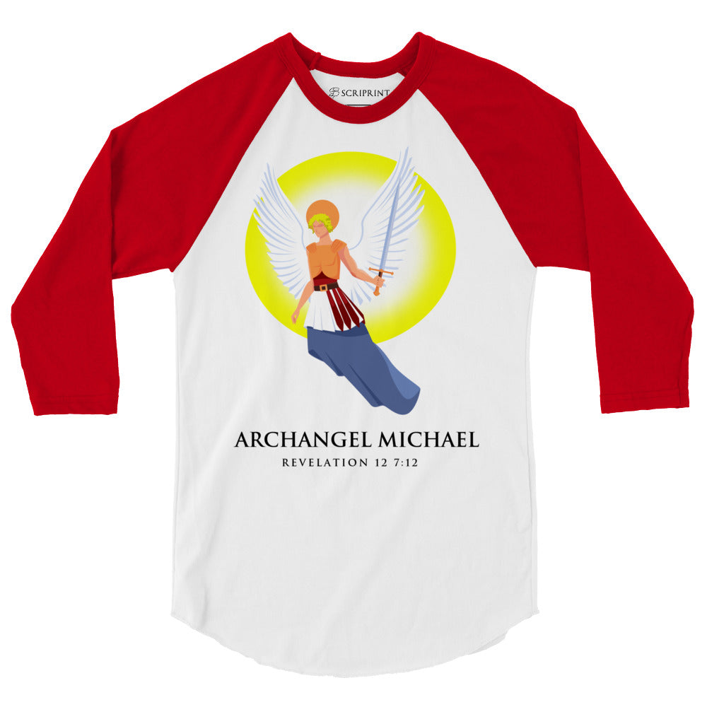 Archangel Michael Men's 3/4 Sleeve Raglan Shirt