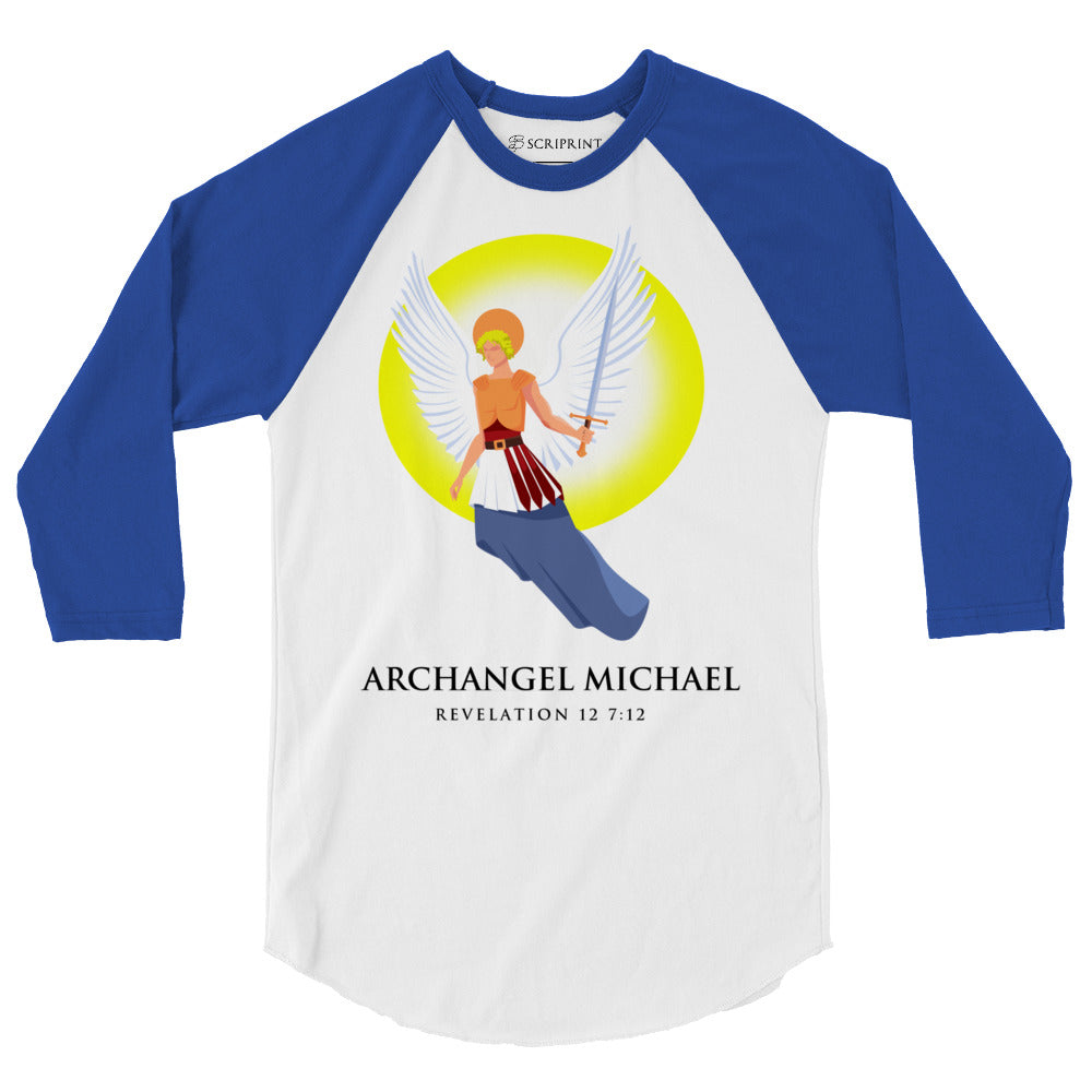 Archangel Michael Men's 3/4 Sleeve Raglan Shirt